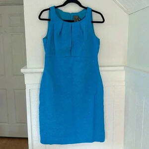 Taylor Bright Blue Sleeveless Sheath Dress